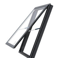 Fenêtre à auvent à suspension supérieure en aluminium à rupture de pont thermique, double vitrage Low-E, étanche, insonorisée, sur mesure, OEM