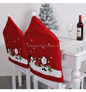 Décoration de siège de Noël bricolage Père Noël bonhomme de neige housse de chaise housses de chaise de Noël pour table de maison de vacances élégante - Product Image 2