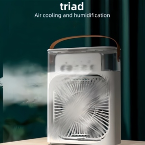Mini ventilador enfriador de aire USB portátil, humidificador de escritorio de oficina silencioso con rociador de plástico de 3 velocidades para coche, uso doméstico al aire libre RV - Product Image 3