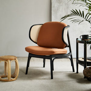 Nordic kayu padat alami bingkai rotan kursi tenun faucet En Rotin untuk ruang tamu ruang ganti meja rias kursi aksen - Product Image 3