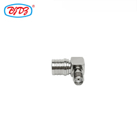Adaptor Pabrik QMA Male ke SMA Female Jack Sudut Kanan 90 Derajat R/A Adaptor Koaksial RF Konektor (RF) Tersedia Tembaga