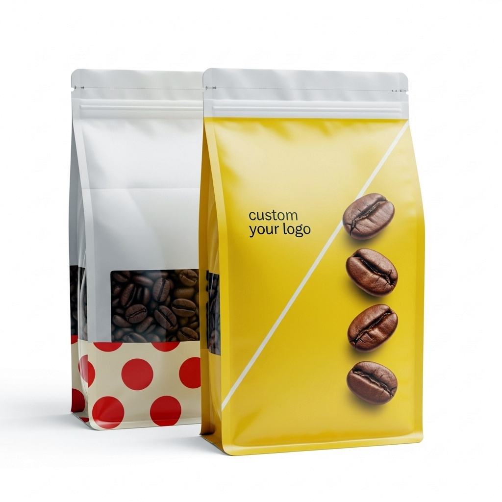 Flat Bottom Bags with View Window