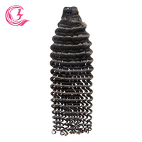 CLJhair Cheveux Humains Brésiliens Vierges 100% Grade Remy Bouclés Profonds Tissage Plat Toutes Couleurs Extensions de Cheveux en Gros avec Closure
