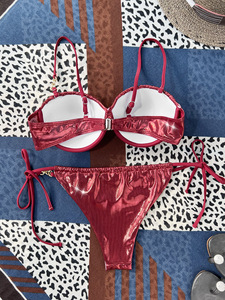 <span class=keywords><strong>Maillot</strong></span> <span class=keywords><strong>de</strong></span> <span class=keywords><strong>bain</strong></span> deux pièces pour femme JSN 2025, nouveau design, sexy, avec sac rigide en métal, bikini métallique brillant, vêtements <span class=keywords><strong>de</strong></span> plage - Product Image 5