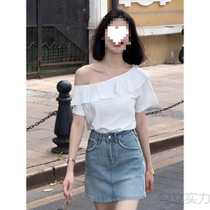 2026 <span class=keywords><strong>Blusa</strong></span> da <span class=keywords><strong>Donna</strong></span> con Spalla Obliqua, T-shirt <span class=keywords><strong>Elegante</strong></span> e Sexy, <span class=keywords><strong>Blusa</strong></span> Femminile - Product Image 5