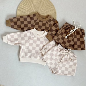 <span class=keywords><strong>Completo</strong></span> Pantalone e Maglia <span class=keywords><strong>a</strong></span> Maniche Lunghe in Cotone <span class=keywords><strong>a</strong></span> Quadri Morbido Stile Instagram per Bambini Primavera/Autunno; Casual Unisex per Bambini - Product Image 1