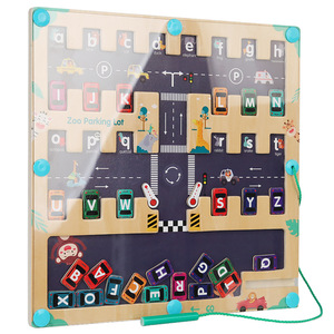 Labyrinthe en bois Montessori personnalisé pour enfants <span class=keywords><strong>Parking</strong></span> Board Flash cartes <span class=keywords><strong>jeu</strong></span> éducatif précoce lettre apprentissage cadeau jouets pour enfants - Product Image 2
