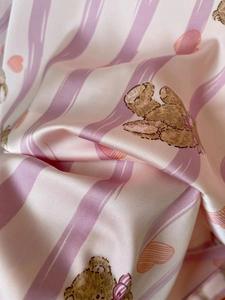 <span class=keywords><strong>Rose</strong></span> petit ours pyjama <span class=keywords><strong>ensemble</strong></span> glace soie soie visage femmes été brodé haut pantalon maison vêtements - Product Image 3