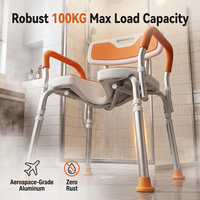 Chaise de douche en alliage d'aluminium RAFU RF3205A 100 kg, chaise de bain en forme de U pour personnes handicapées, certification MDR CE, programme de distribution