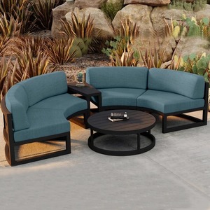 Rundes Gartensofa-Set mit Aluminium rahmen für die Außen terrasse Hotel Villa Draußen - Product Image 5