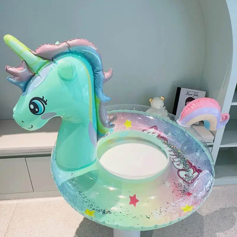 Summer Waves Glitter Adult PVC Unicorn Inflatable Pool Float Swimming Ring