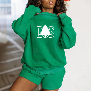 Sweat-shirt à col montant surdimensionné en polaire pour l'hiver, rouge et vert, de Noël, personnalisé en gros, fabricant de sweat-shirt à col montant - Product Image 3