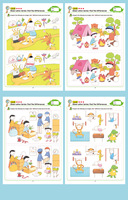 Cahier d'exercices de recherche de différences, versions basique et avancée, livre de puzzle de dessins animés pour enfants, livre d'activités d'entraînement à la concentration, 32 pages