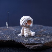 Figurine Tengkorak Labu Miniatur Halloween untuk Dekorasi Lanskap Mikro Rumah Boneka