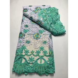 Tissu à paillettes personnalisé <span class=keywords><strong>moins</strong></span> <span class=keywords><strong>cher</strong></span> au design africain brodé de tulle paillettes broderie de paillettes tissu en dentelle pour robe de femme - Product Image 5