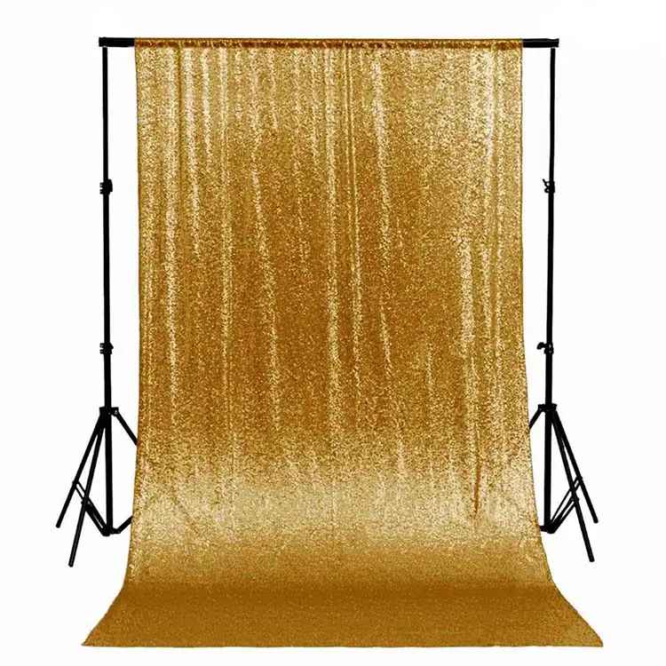 パーティーの結婚式の写真ブースの背景パネルの装飾ゴールドグリッタースパンコールカーテンドレープ