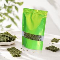 Sachet Doypack Personnalisé en Feuille d'Aluminium de Qualité Alimentaire Refermable avec Fermeture Ziplock et Fenêtre Transparente pour Snacks, Noix, Café, Thé