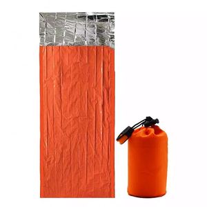 Échantillon Gratuit Sac de Couchage d'Urgence Orange en PE pour Extérieur, Imperméable, Chaud, pour Survie, Voyage, Camping, Ultraléger pour Adulte - Product Image 3