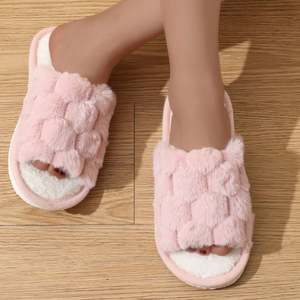 Pantofole Personalizzate Antiscivolo in Cotone e Pelliccia per Uomo e <span class=keywords><strong>Donna</strong></span>, per Interni ed Esterni, Scarpe con Piattaforma per la Stagione Invernale - Product Image 6