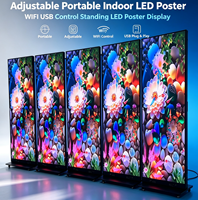 Écran d'affichage LED portable d'intérieur sur pied avec hauteur réglable, contrôle numérique WIFI USB