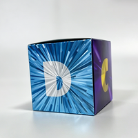 Boîte cadeau carrée personnalisée en carton imperméable avec revêtement holographique laser, emballage en papier, boîtes à rabat pour produits de soin de la peau