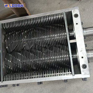 Small Electric Double Shaft Scrap Leather Shoes Textile Automatic Twin Shredder Cutting Machine - Product Image 4