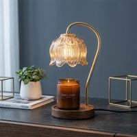 Lampe chauffe-bougie sans flamme en verre Lily avec logo personnalisé OEM, vente en gros, cadeau de Noël, de Saint-Valentin, de pendaison de crémaillère, lampe aromatique