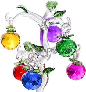 Arbre de pomme en cristal de style européen de 7 pouces pour la décoration de la maison, de la chambre à coucher, du bureau, du bar ou du bureau, pour les fêtes et les mariages - Product Image 2