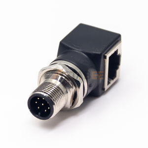 Hembra RJ45 a M12 4pin D Código Conectores macho Cat5e Cat6 Cat7 Cable Ethernet para Profinet - Product Image 1