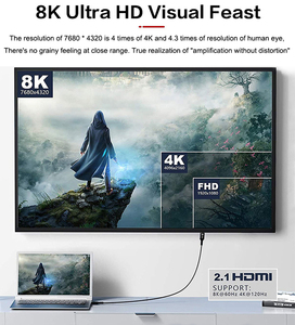 ZOGUO 8K HDMI 2.1 câble 48Gbps <span class=keywords><strong>Ultra</strong></span> haute vitesse PVC prend en charge 8K @ 60Hz pour Home cinéma PS5 HDTV projecteur moniteur et lecteur DVD - Product Image 4