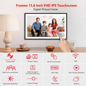 Khung 15.6 "Lớn Hình Ảnh Kỹ Thuật Số Khung 1920X1080 FHD IPS Màn Hình Cảm Ứng 32GB Bộ Nhớ Auto-Xoay Treo Tường Slideshow - Product Image 5