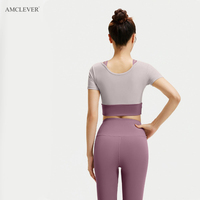 AMCLEVER Ensemble deux pièces pour femme : Jupe-short anti-transparence effet seconde peau, idéal pour le sport, la course et le fitness, personnalisable avec logo OME