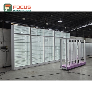 Luxury Wig Display Cabinet <b>Lighted</b> Glass Door Multi Drawer Shelf Hair Store Display Cabinet Center Unit - Product Image 3