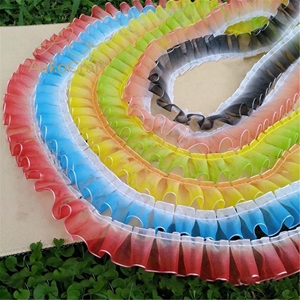 Pita Organza Lipit Dekoratif 25mm untuk Kostum DIY, Hiasan Renda untuk Gaun Boneka, Tulle Berwarna-warni untuk Jahitan Tekstil, Kain Pita Berumbai - Product Image 6
