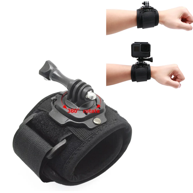 360 Degrees Rotation Gopro Wrist Strap Arm Strap Mount Wrist Band for Gopro Hero 10 9 8 5 Xiaomi Yi 4K SJ4000 H9r Insta