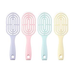 Peine de masaje para el cuero cabelludo de uso doméstico en húmedo y seco, con dientes de alta elasticidad, diseño de arco, hueco y curvado grande, peine de costillas - Product Image 1