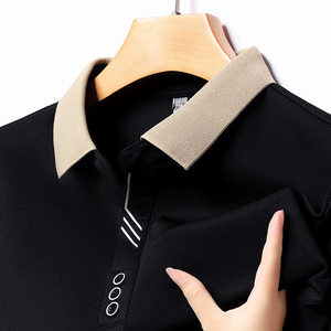 TONGYANG, otoño, nueva camiseta <span class=keywords><strong>Polo</strong></span> de <span class=keywords><strong>manga</strong></span> <span class=keywords><strong>larga</strong></span> para <span class=keywords><strong>hombre</strong></span>, Top elástico ajustado informal de negocios, Top básico de marca de Color sólido clásico a la moda - Product Image 3