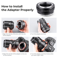 Adaptateur d'objectif K&F Concept M42-NEX pour objectifs à monture M42 sur Alpha A7s A33 Dsc-hx300