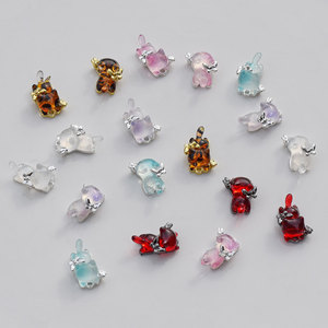 Colgante de aleación de oso y mariposa para hacer pulseras GJ361, componentes de joyería chapados al por mayor - Product Image 2