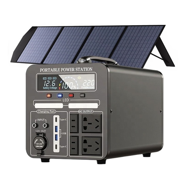 110V 1000W Portable Solar Power Generator Outdoor Camping Solar Power 220v Stations Power Supply for Emergency Outdoor Camping
