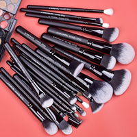 Daily Queen & Mor-phe 29 pièces Pinceaux de maquillage en bois noir Nano Hair avec manche en bois, qualité supérieure et sensation luxueuse, logo personnalisé