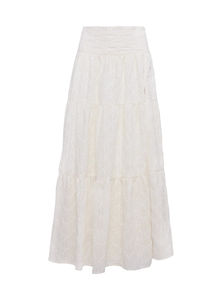 Falda maxi de chifón transpirable con bordado y abertura, de cintura natural, ideal para verano y uso casual. - Product Image 5