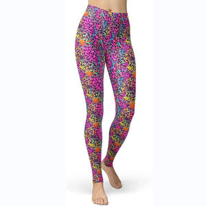 Leggings pour femmes en gros, style années <span class=keywords><strong>80</strong></span>, imprimé artistique néon, doux comme du beurre, extensibles - Product Image 6
