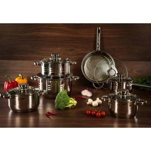 5-Step <strong>Induction</strong> Base-12PC Stainless Steel Cookware <strong>Set</strong> - Premium Soup/Milk <strong>Pots</strong> for Home &amp; Restaurant - Product Image 4