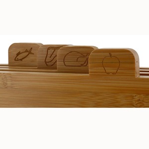 ชุดเขียงทำจากไม้ไผ่4ชิ้นพร้อมแท่นตัดแผ่นขนมปัง - Product Image 3