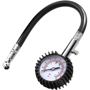 Manômetro de pneu resistente 100 psi, precisão ansi, medidor de pressão de pneu com mangueira de ar flexível