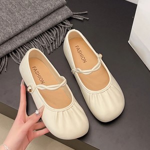 La parola fata nonna pieghettata 2025 bocca Jane una leggera ballerine Slip-On Mary poco profonde primavera ed estate scoppiano nuovi piatti - Product Image 4