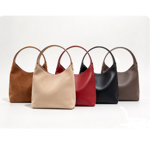 Handbag Hobo Bag Genuine Leather Open <b>Top</b> Minimalist Solid Color Daily Use Wholesale Fashion <b>Women</b> Low MOQ OEM ODM - Product Image 1
