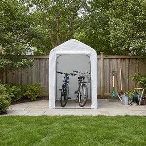 <span class=keywords><strong>Abri</strong></span> de rangement portable en métal pour extérieur 3 x 6 pieds avec porte à fermeture éclair enroulable pour <span class=keywords><strong>vélo</strong></span>, moto, respectueux de l'environnement - Product Image 1