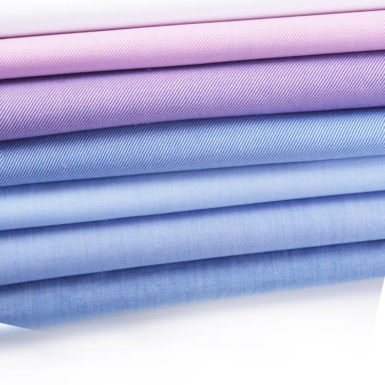 Yongteng टवील रेशमी वस्र शैम्ब्रे शर्ट सूती कपड़े कम moq के साथ शेयर में